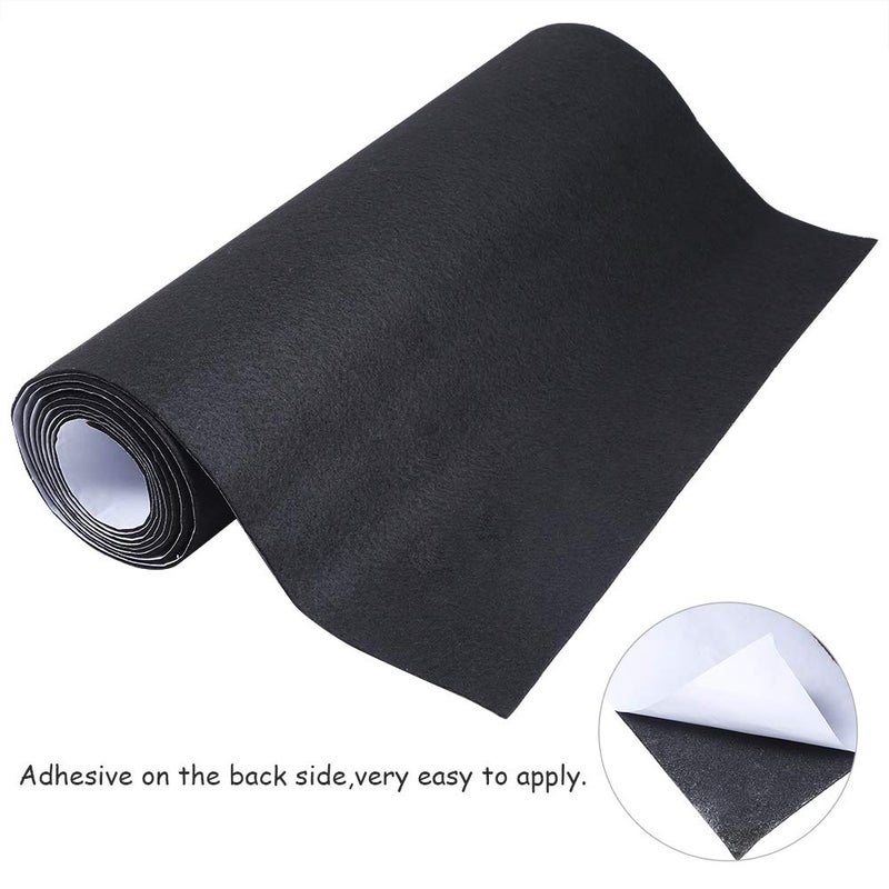 Caydo 78.7" x 17.7" Extra Large Black Adhesive Felt Shelf Liner Black Backed Adhesive Felt Roll for DIY Projects Costume, Jewelry Drawer Craft Fabric Peel Stick - Image 3